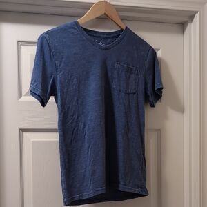 Blue V-Neck Men's Shirt